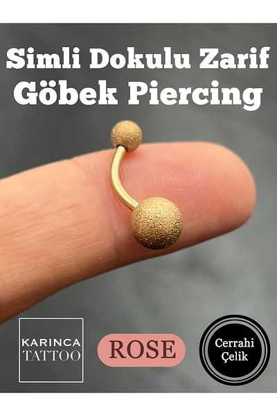 Karınca Piercing Elite Rose Glitter Belly Piercing