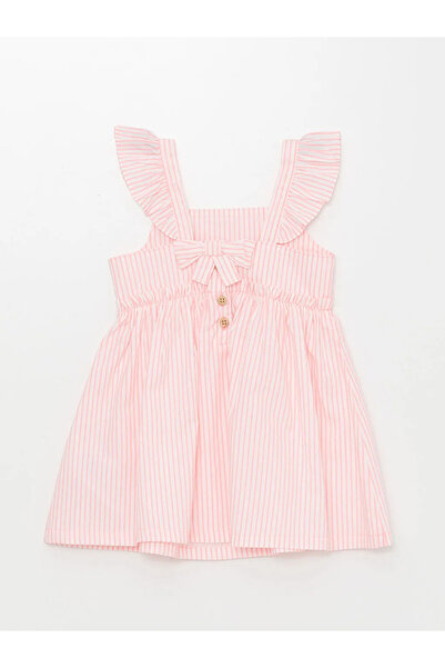 LC Waikiki LCW Kids Pembe Kare Yaka Kolsuz Baskılı Kız Bebek Elbise