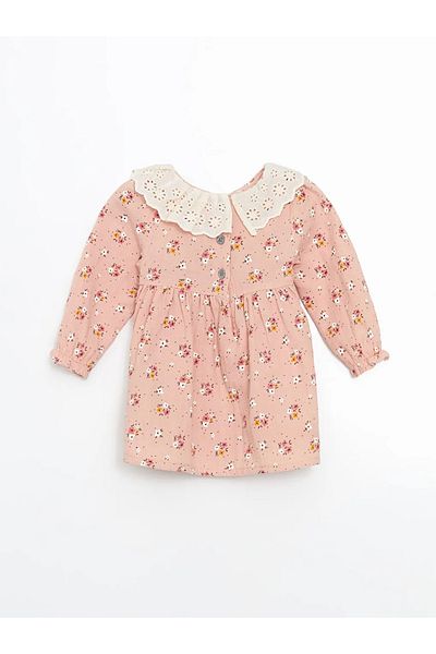 LC Waikiki Lcw Baby Pink Baby Neck Floral Baby Girl Dress