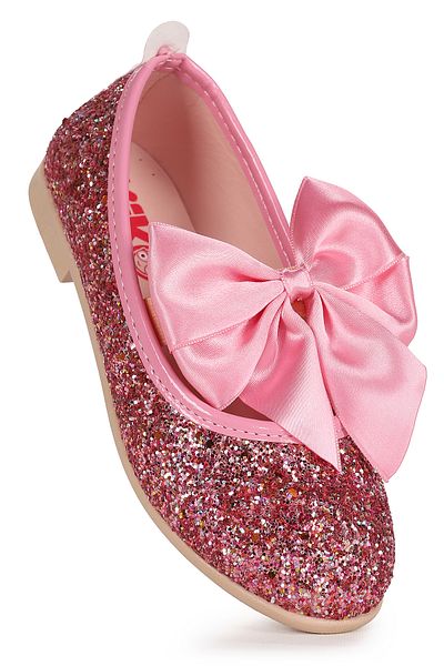 Kiko Kids Tari Broken Glass Bow Elastic Girls' Ballerina Shoes