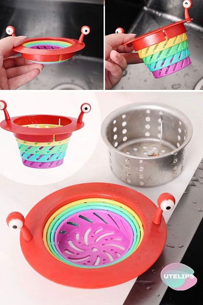 etteminönütoptanticaret Rainbow Foldable Sink Strainer Corrosion Resistant Prevent Clogging Rainbow Filter