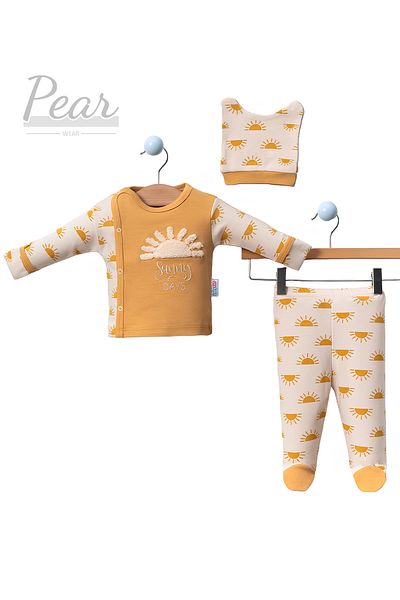 Pear Wear 3-Piece Embroidered Hospital Release 3-Piece Baby Set
