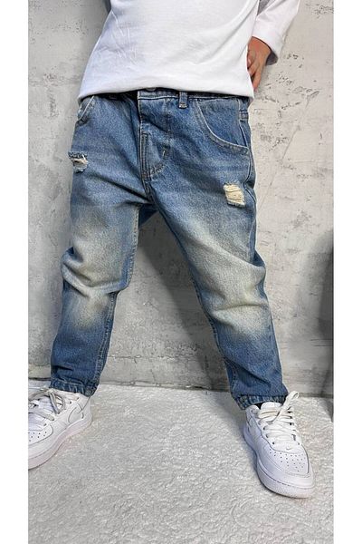 morpembej kadın erkek çocuk Adjustable ̇Li ̇R Waist Rubber ̇Kli ̇ Yirtik Jeans