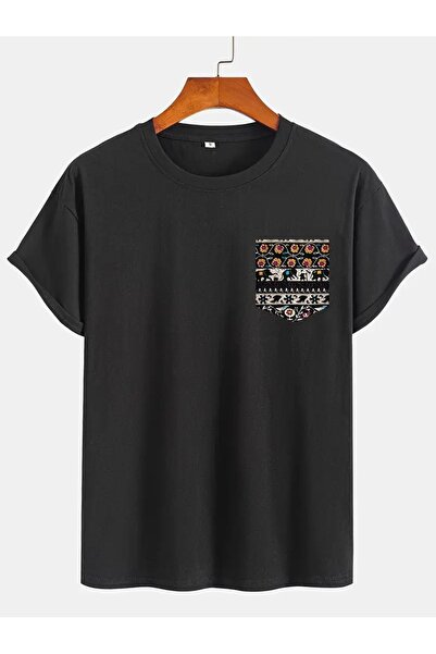 WOODROFFE Μπλουζάκι Unisex Ethnic με σχέδια New Season Oversize Loose