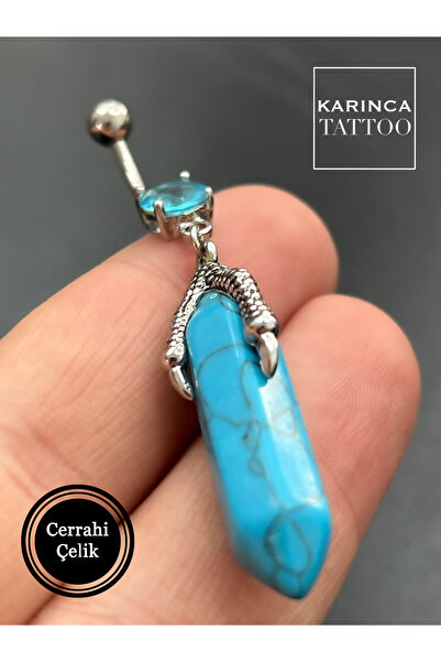 Karınca Piercing Ejderha Dragon Sallantılı Göbek Piercingi Ametist Pembe Kuva...