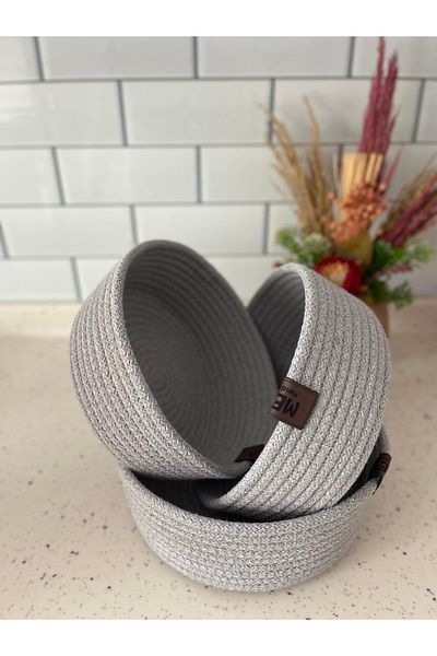 MADAM 3-Piece Jute Wicker Basket Set - Handcrafted - Multi-Purpose Organizer - Bathroom, Kitchen and Garden Accessory