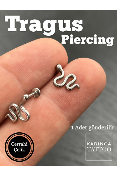 Karınca Piercing Yılan Kulak Conch Flat Forward Helix Labret Tragus Piercing Cerrahi Çelik Paslanmaz Küpe