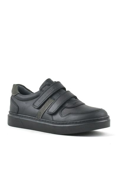 Rakerplus Pantofi pentru băieți din piele naturală cu velcro negru