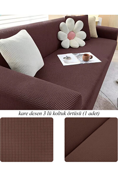 upmall Husă pentru scaun pentru trei persoane, elastică, lavabilă, cu model p...