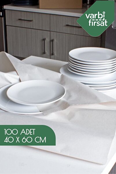 Varbifırsat 100 Adet 40x60 Tabak - Bardak Sarma Taşıma Taşınma Paketleme Kağıdı Hediye Paketi