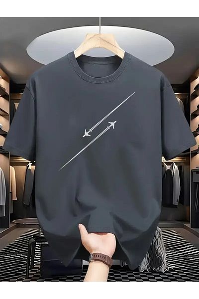 WOODROFFE New Season Ανδρικό Αεροπλάνο Graphic Oversize Loose T-Shirt