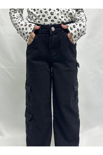 Ede Tekstil Girl's Black Jeans Pants