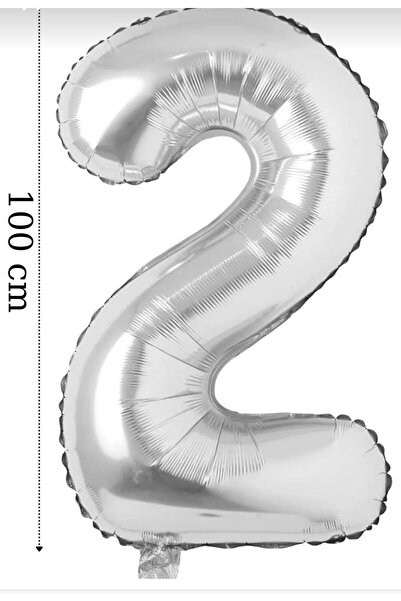 ALYA PARTİ Gümüş Rakam Folyo Balon Büyük Boy