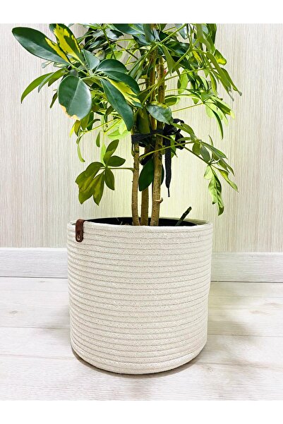 HLM TEKSTİL BEYZAM HOME Hasır Saksılık Yuvarlak çok amaçlı Sepet Saksılık çap...