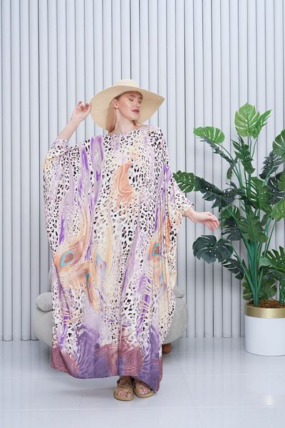 AYASOFYA OTANTIK Rochie de damă, liliac, leopard, oversize, largi, mărimi mari