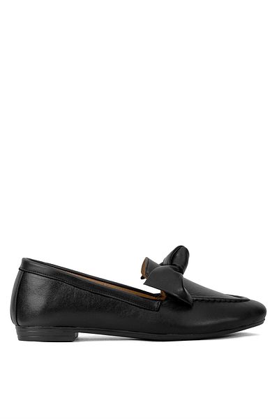 Ayakkabı Fuarı Elit Brk108C Black Genuine Leather Women's Ballerinas