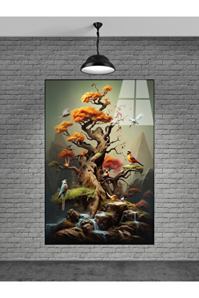 Genel Markalar Kuş Ve Ağaçlar Cam Tablo Ev Dekorasyon,balkon Dekorasyonu,deko...