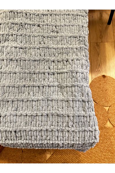 Dropaksesuar Hand Knitted Puffy Blanket (Any Size)