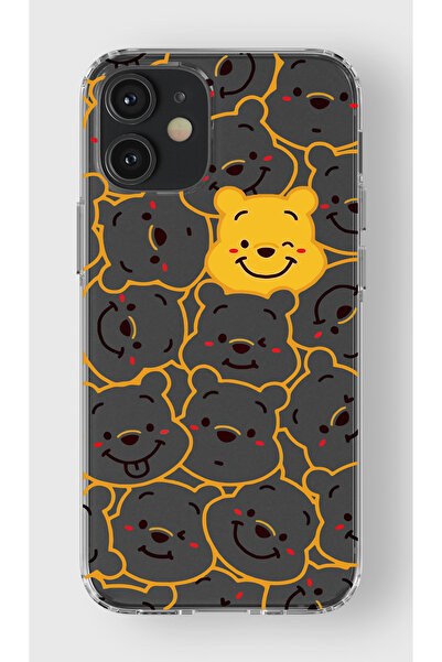 moonset Iphone 12 / 12 Pro Uyumlu Winnie Tasarımlı Baskılı Şeffaf Telefon Kılıfı