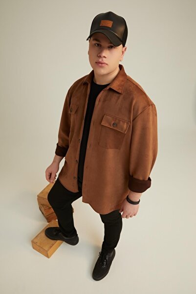 DeFacto Men's Regular Fit Suede Jacket