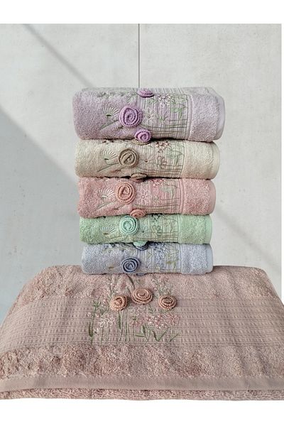 Fiesta Elegance Series Bamboo Coloured Handwork 6 Pcs 50X90 cm