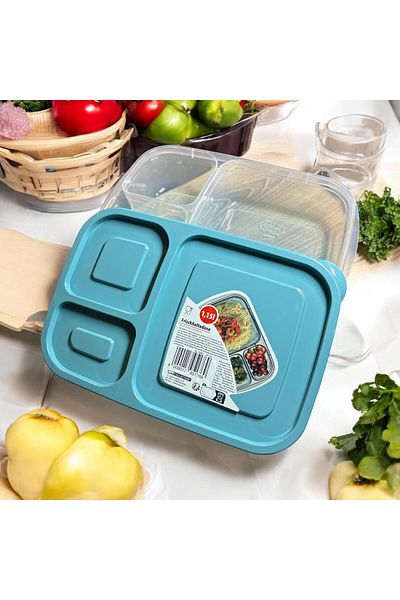 HOBBY LİFE 2-Piece 3-Compartment Storage and Nutrition Container