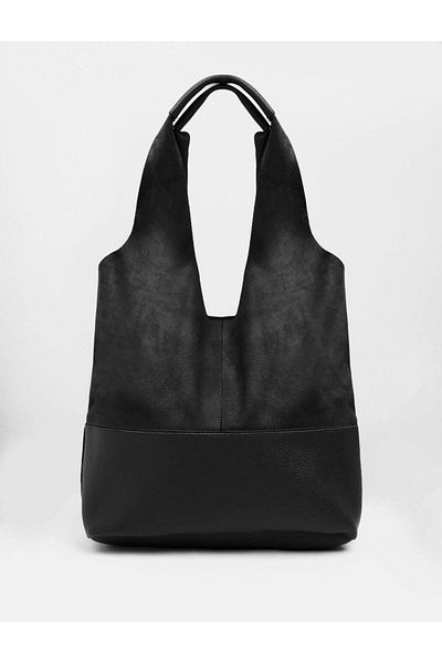 Jimmy Key Black Zipper Detailed Leather Hand and Shoulder Bag