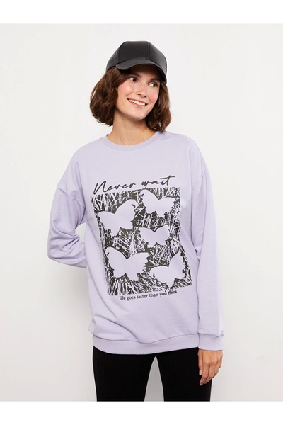 LC Waikiki Hanorac de damă cu mânecă lungă cu imprimeu LCW Vision liliac