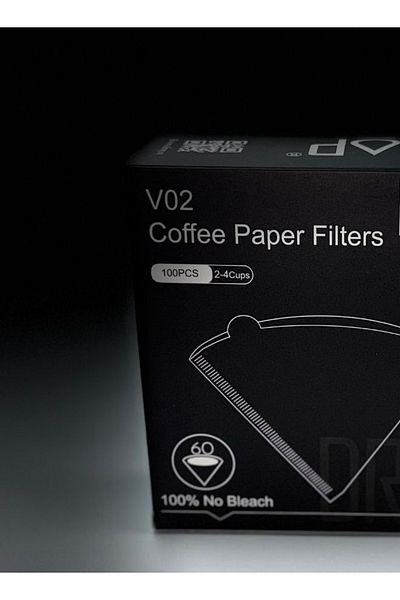 Drop 300 Piece Coffee Paper Filters V60 Size 02 White