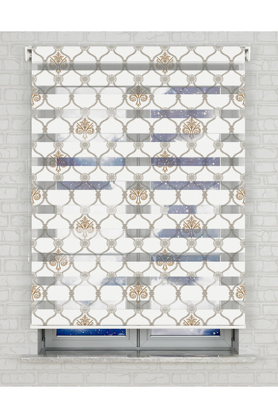 AD Home Κουρτίνα με σχέδιο ζέβρας από δαμασκηνό ύφασμα - Κατάλληλη για χρήση ...