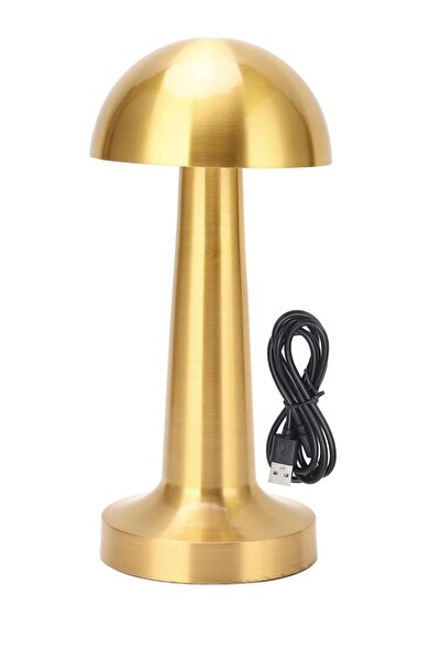 BİTERSE Lizbon Usb Şarjlı Dokunmatik Renk Değiştiren Masa Lambası Dekoratif GOLD Şık Masa Lambası