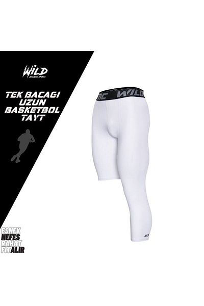 Wild Athletic Μπάσκετ Μονό Πόδι Μακρύ Αθλητικό Κολάν 3/4 Αριστερό Μακρύ