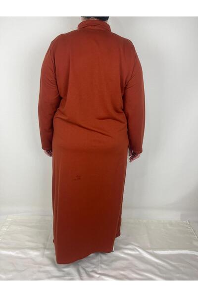 YAŞAR TRİKO Women's Tile Button Collar Long Sleeve Double Pocket Long Seasonal Cap