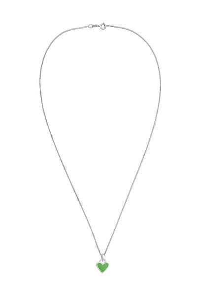 ELLI Halskette Damen Herz-Anhänger Love mit Emaille rot in 925 Sterling Silber vergoldet