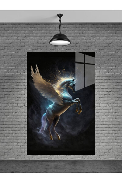 Genel Markalar Kanatlı At Cam Tablo Ev Dekorasyon,balkon Dekorasyonu,dekorati...