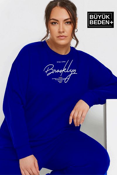 Superlife Дамска тениска Superlife Plus Size с щампа Brooklyn и тънко деколте