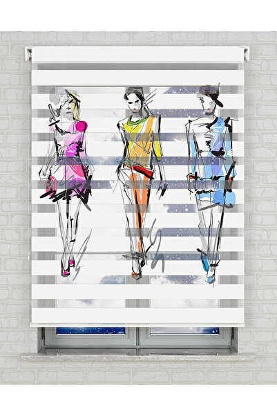 AD Home Cool Model Art Vektör Baskılı Zebra Perde - Gece Gündüz - Genç Odası ...