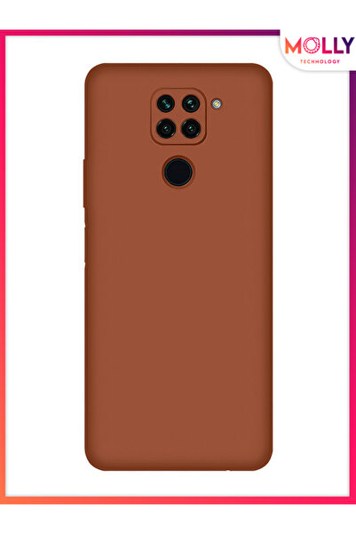 Molly Xiaomi Redmi NOTE 9 İçin Kahverengi Liquid İçi Kadife Silikon Kılıf
