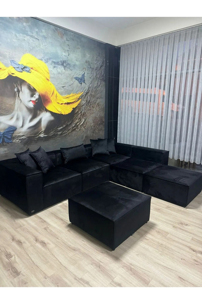 Erduran Mobilya Angelo 4 Modül + 2 Puf Köşe Koltuk Takımı (6 Modül) Bayb Face...