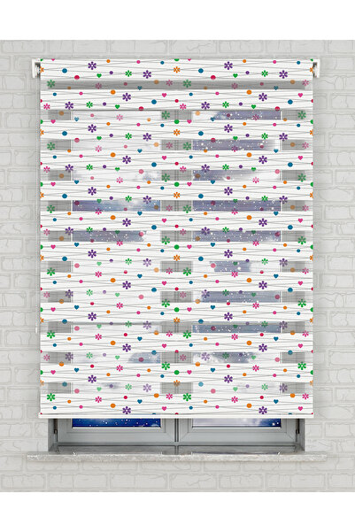 Bright Cover Renkli Çiçekler Baskılı Zebra Perde - Gece Gündüz - Bebek Odası ...