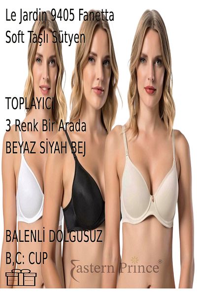 Le Jardin Sutien Fanetta cu cupă moale - strasuri, mărime mare, fără căptușeală și sârmă 9405
