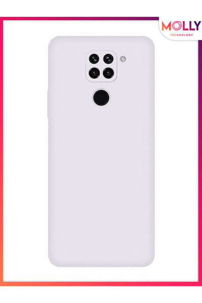 Molly Xiaomi Redmi NOTE 9 İçin Beyaz Liquid İçi Kadife Silikon Kılıf