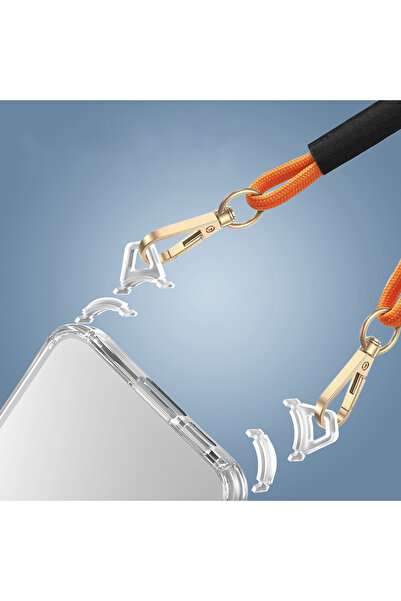 m.tk moveteck Samsung Galaxy A17 Kılıf Köşe Korumalı Şeffaf Silikon Boyun ve Omuz ip Askılı Telefon Kapak