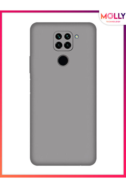 Molly Xiaomi Redmi NOTE 9 İçin Gri Liquid İçi Kadife Silikon Kılıf