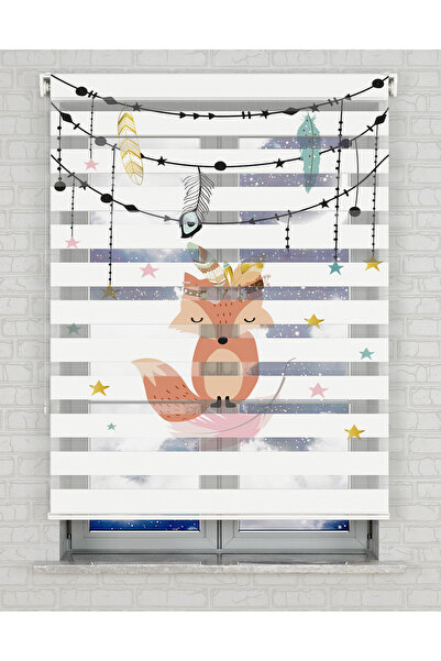 Bright Cover Cute Fox And Stars Printed Zebra Curtain - Ημέρα και Νύχτα - Κου...