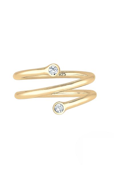 ELLI Ring Twisted Geo Crystals 925 Sterling Silver