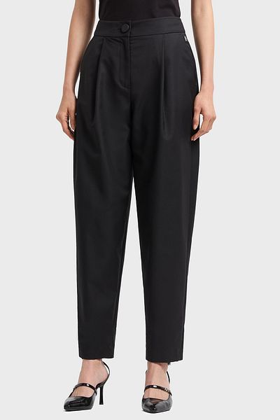 Armani Exchange Pleated Fabric Regular Fit Shrinkable Leg Trousers - Xw 000222   Af10855 Uc001