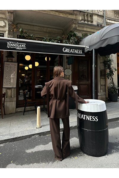 VOLT CLOTHİNG Women's Rope-Tied Shoulder Detailed Lined Blazer Jacket