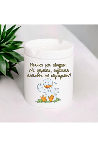 Özel Tasarım Komik Tasarımlı Seramik Küllükler