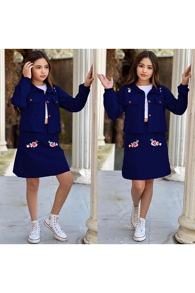 KOKOŞ BEBEK Girl's Floral Detailed Skirt Set